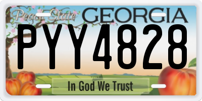 GA license plate PYY4828