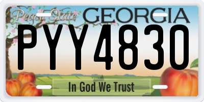 GA license plate PYY4830