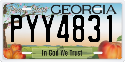 GA license plate PYY4831