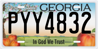 GA license plate PYY4832