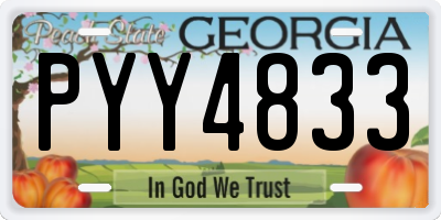 GA license plate PYY4833