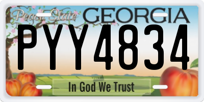 GA license plate PYY4834