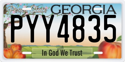 GA license plate PYY4835