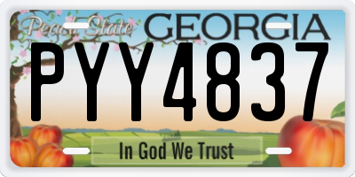 GA license plate PYY4837