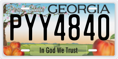 GA license plate PYY4840