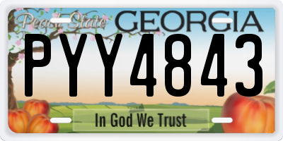 GA license plate PYY4843