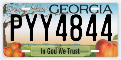 GA license plate PYY4844