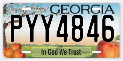 GA license plate PYY4846