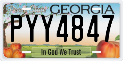 GA license plate PYY4847