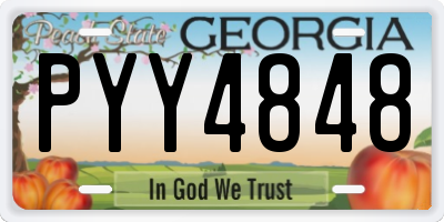 GA license plate PYY4848