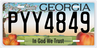 GA license plate PYY4849