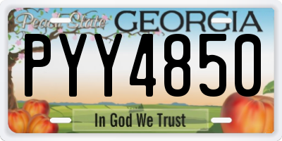 GA license plate PYY4850