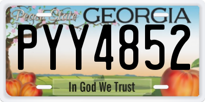 GA license plate PYY4852