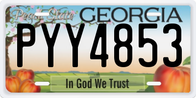 GA license plate PYY4853