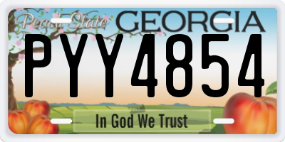 GA license plate PYY4854