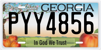 GA license plate PYY4856