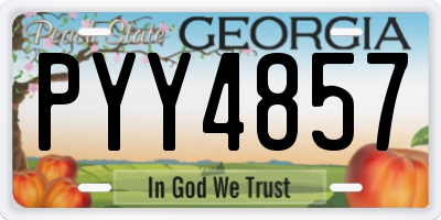GA license plate PYY4857