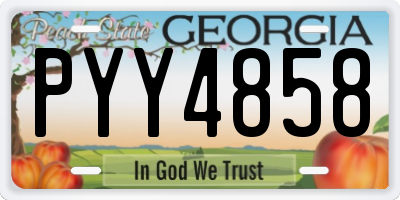 GA license plate PYY4858
