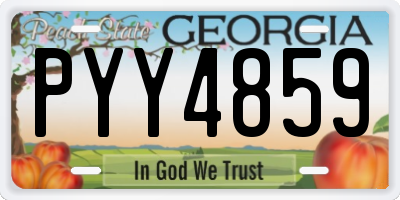 GA license plate PYY4859