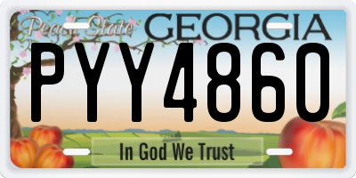GA license plate PYY4860