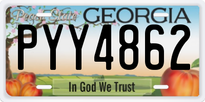 GA license plate PYY4862