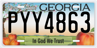 GA license plate PYY4863