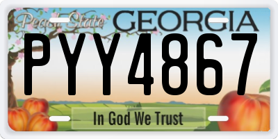 GA license plate PYY4867