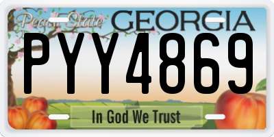 GA license plate PYY4869