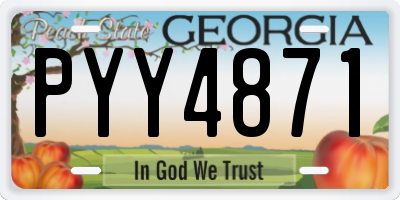GA license plate PYY4871