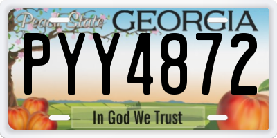 GA license plate PYY4872