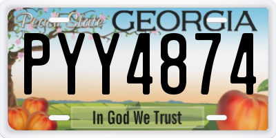 GA license plate PYY4874