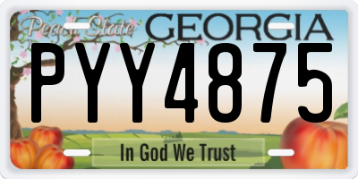 GA license plate PYY4875