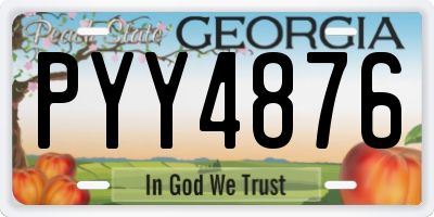 GA license plate PYY4876