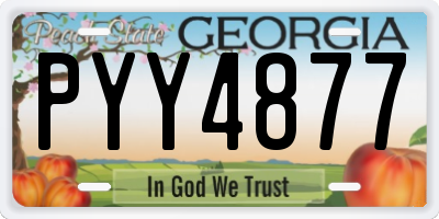 GA license plate PYY4877