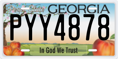 GA license plate PYY4878