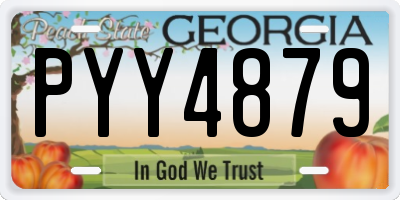 GA license plate PYY4879