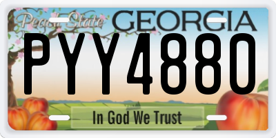 GA license plate PYY4880