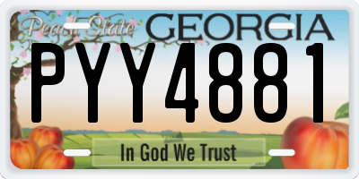 GA license plate PYY4881