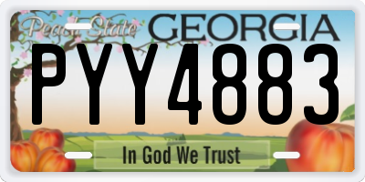 GA license plate PYY4883