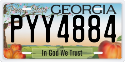 GA license plate PYY4884