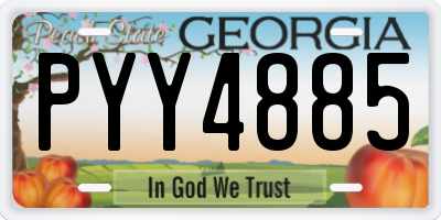 GA license plate PYY4885