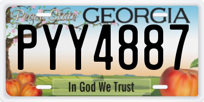 GA license plate PYY4887