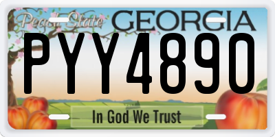 GA license plate PYY4890