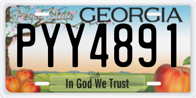 GA license plate PYY4891