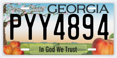 GA license plate PYY4894