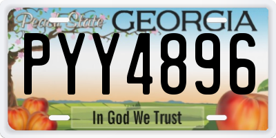 GA license plate PYY4896