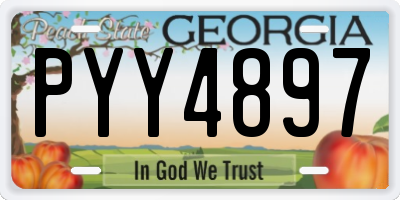 GA license plate PYY4897