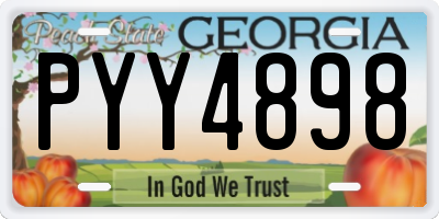 GA license plate PYY4898