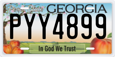 GA license plate PYY4899