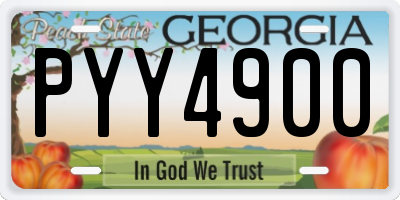 GA license plate PYY4900
